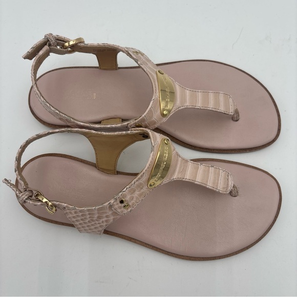 Michael Kors Blush Sandals with Gold Accents - Picture 6 of 10